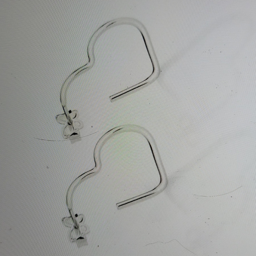 Platinum heart shaped small hoop Earrings